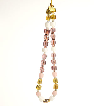Open image in slideshow, Crystal Wristlet Phone Strap - Champagne Rosé
