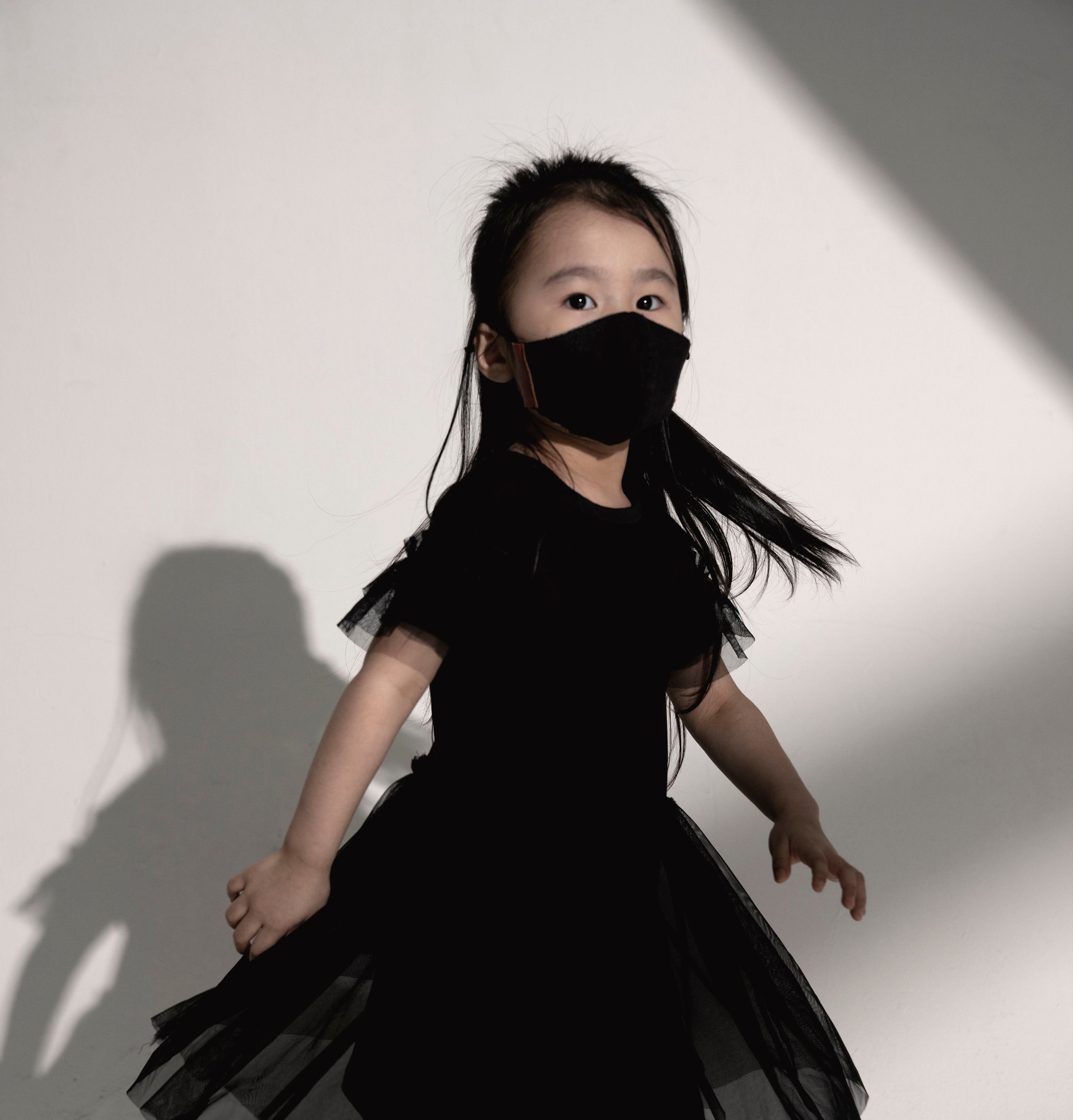 Linen Face Mask (Child) - Classic Black/Rebel Jeans